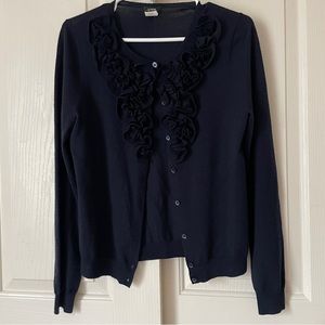 J. Crew navy cardigan medium merino wool